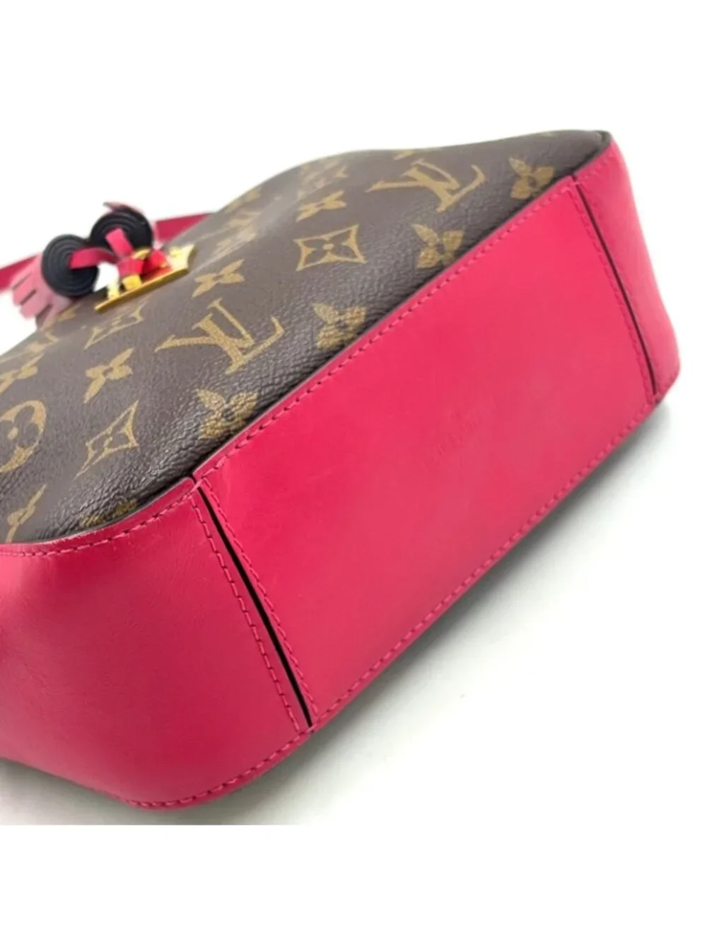 Louis Vuitton Saintonge Monogram Freesia Leather Pink Brown Shoulder Bag Gold